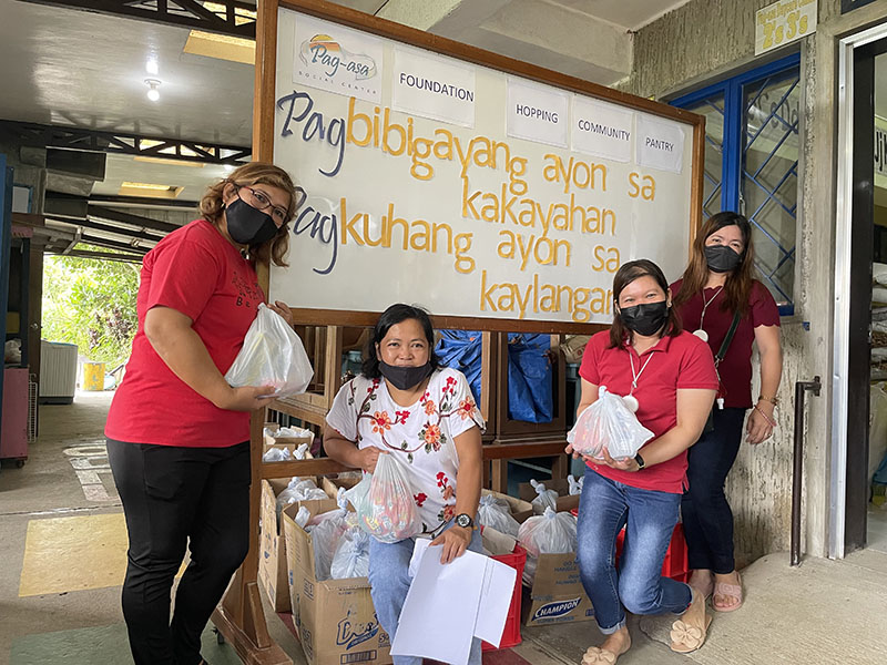 PSC Staff during the distribution of pandemic essentials.