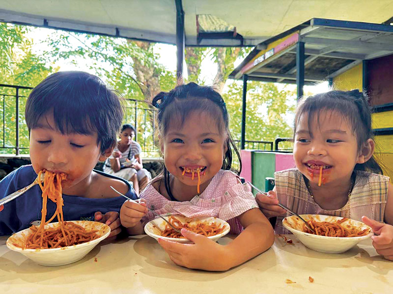 Our beneficiaries during one of our regular feeding programs